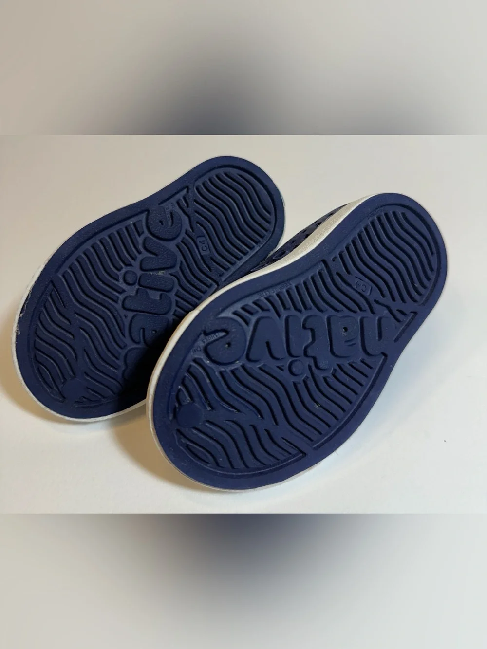 Native Kids Navy Blue Slip-On Water Shoes with White Toe
